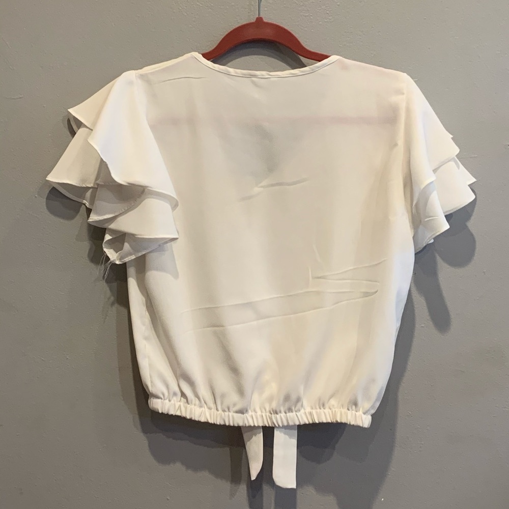 White Ruffled Blouse - Picture 2 of 4